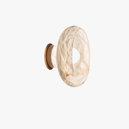 Lampe de chevet en laiton et marbre naturel motif flocon de neige — LZ4X9T