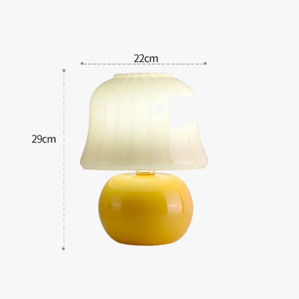 Lampe de chevet en verre forme champignon artisanale pour ambiance chaleureuse — LZ4X9P2