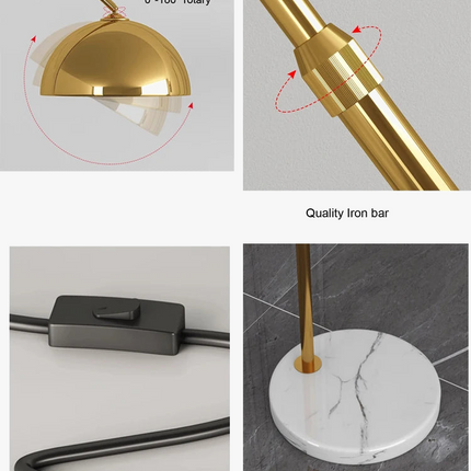 Lampe de table moderne en tissu et marbre style européen — LZ4X9P2