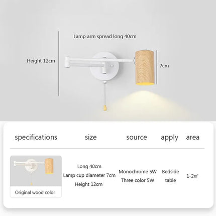 Lampe de chevet nordique pivotante pour lecture et étude — LZ4X9Q