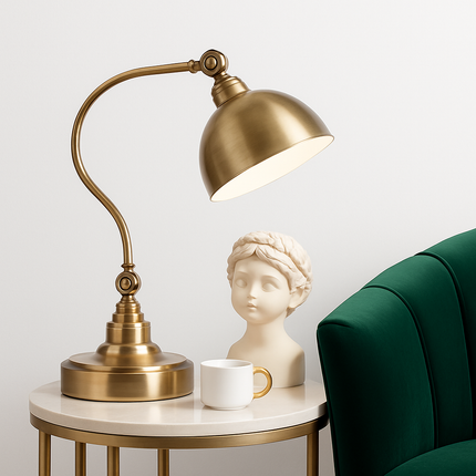 Lampe de table LED style rustique doré pour chevet ou bureau — LZ4X9P2