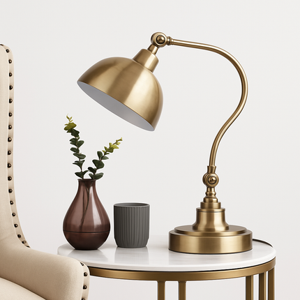 Lampe de table LED style rustique doré pour chevet ou bureau — LZ4X9P2