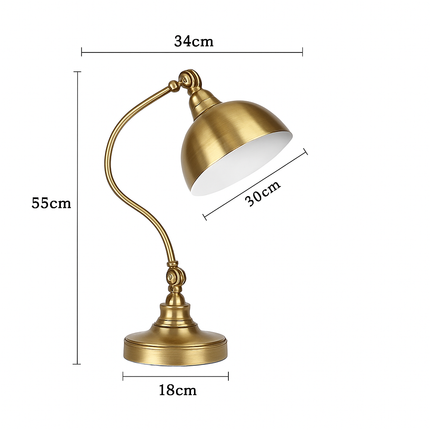 Lampe de table LED style rustique doré pour chevet ou bureau — LZ4X9P2