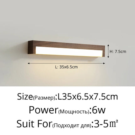 Lampe de chevet rétro effet grain de bois polyvalente — LZ4X9D2N