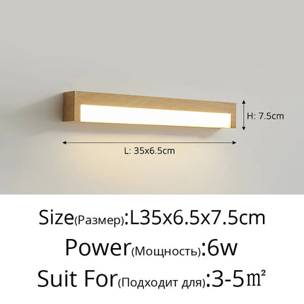 Lampe de chevet rétro effet grain de bois polyvalente — LZ4X9D2N