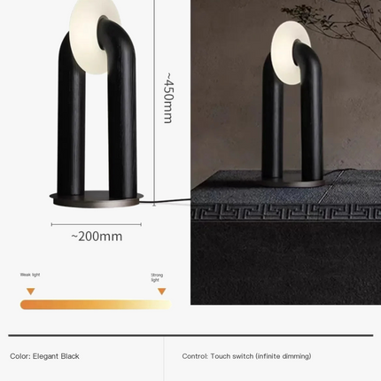 Lampe de chevet japonaise rétro en bois avec design tactile variable — LZ4X9P