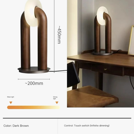 Lampe de chevet japonaise rétro en bois avec design tactile variable — LZ4X9P