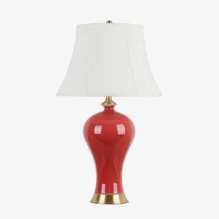 Lampe de table rétro en céramique rouge LED Dohia — LZ4X9T2