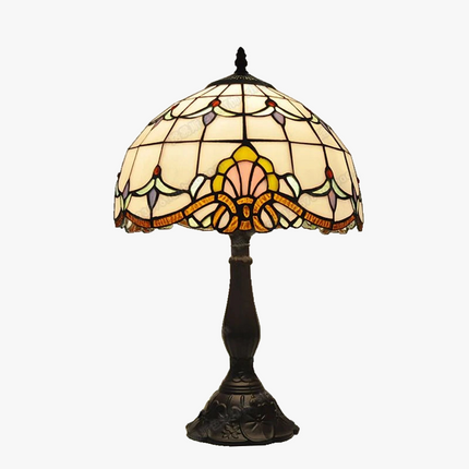 Lampe de chevet Tiffany baroque en verre soudé avec base métal — LZ4X9T2