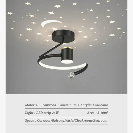 Plafonnier LED minimaliste effet ciel étoilé pour intérieur — LZ4X9P