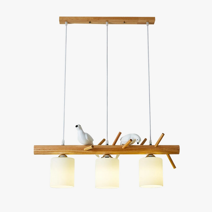 Lampe de table LED nordique avec suspension oiseau en bois — LZ4X9T2