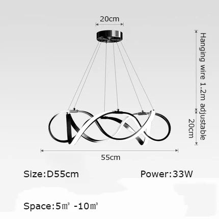 Lustre suspension LED au style moderne nord-européen — LZ4X9T2