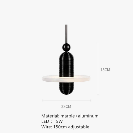 Suspension LED design en marbre et aluminium avec câble ajustable — LZ4G7X9