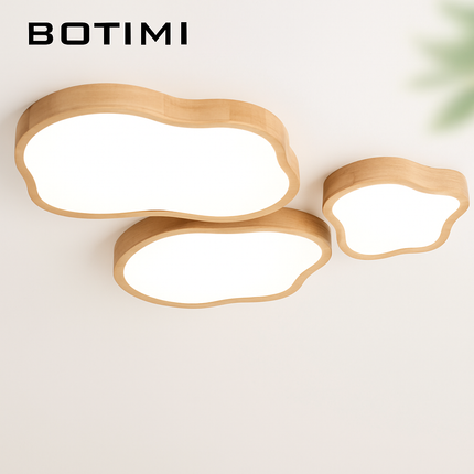 Plafonnier LED moderne en bois naturel — LZ4X7P9