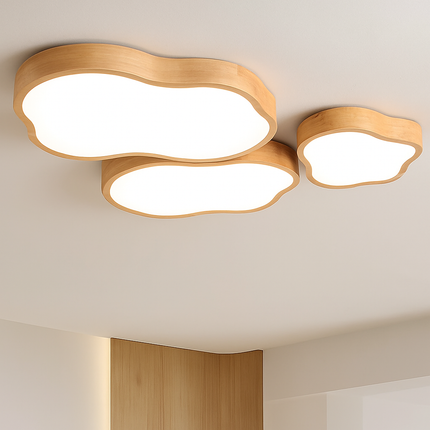 Plafonnier LED moderne en bois naturel — LZ4X7P9