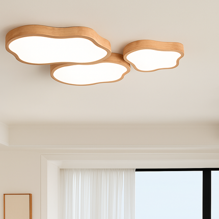 Plafonnier LED moderne en bois naturel — LZ4X7P9