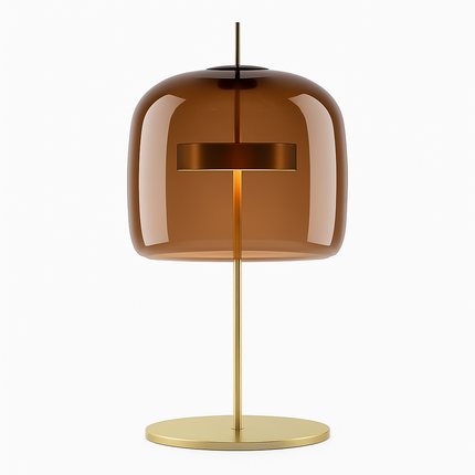Lampe à poser LED design en métal doré avec abat-jour en verre rétro — LZ4X9T2