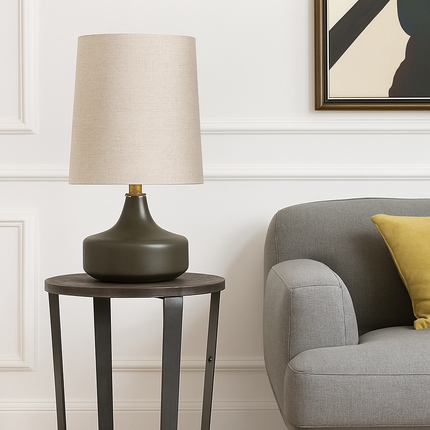 Lampe à poser en céramique avec abat-jour en tissu Mariage — LZ4XJ9