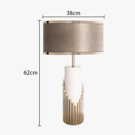 Lampe à poser nordique avec pied en marbre et abat-jour en tissu — LZ4X9M