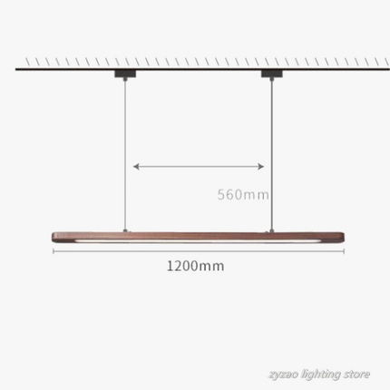 Suspension LED en bois style nordique pour restaurant et bureau — LZ4X9M