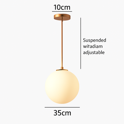 Suspension globe en verre blanc lumineux — LZ4X9M