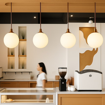 Suspension globe en verre blanc lumineux — LZ4X9M