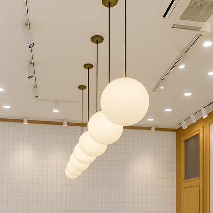 Suspension globe en verre blanc lumineux — LZ4X9M