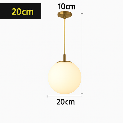 Suspension globe en verre blanc lumineux — LZ4X9M