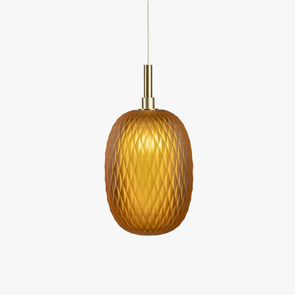 Suspension en verre blanc et ambre au design moderne — LZ4X9P2
