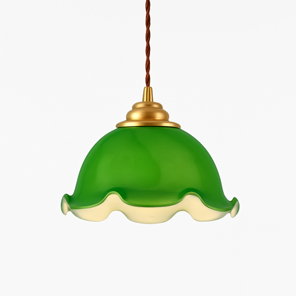Suspension vintage en verre avec ampoule LED Edison et cuivre — LZ4X9P2
