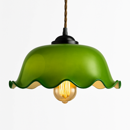 Suspension vintage en verre avec ampoule LED Edison et cuivre — LZ4X9P2