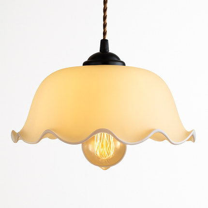 Suspension vintage en verre avec ampoule LED Edison et cuivre — LZ4X9P2