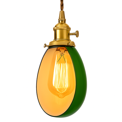 Suspension vintage en verre avec ampoule LED Edison et cuivre — LZ4X9P2