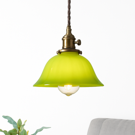 Suspension vintage en verre avec ampoule LED Edison et cuivre — LZ4X9P2