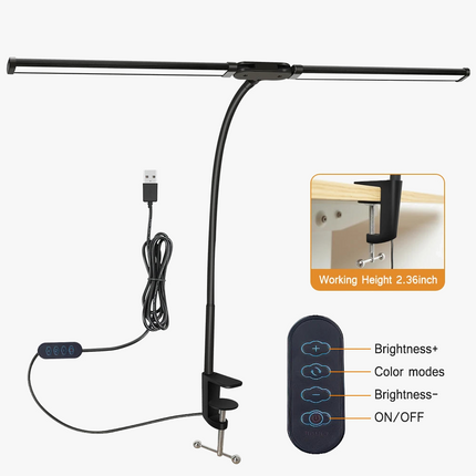 Lampe de bureau LED à double tête orientable — LZ4X9P2