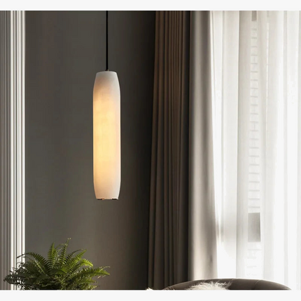 Suspension en marbre naturel avec câble réglable en laiton — LZ7D9X