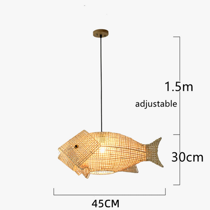 Suspension luminaire en bambou style carpe — LZ4T9Q2