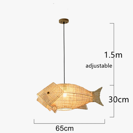 Suspension luminaire en bambou style carpe — LZ4T9Q2