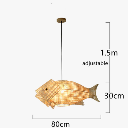 Suspension luminaire en bambou style carpe — LZ4T9Q2