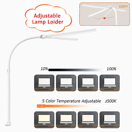 Lampe de bureau LED double tête 24W avec 5 modes couleur et intensité variable — LZ4X9P
