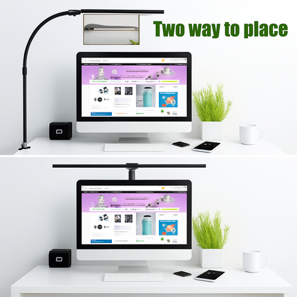 Lampe de bureau LED double tête 24W avec 5 modes couleur et intensité variable — LZ4X9P