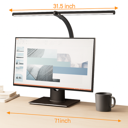Lampe de bureau LED double tête 24W avec 5 modes couleur et intensité variable — LZ4X9P