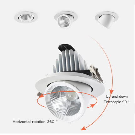Spot LED encastré dimmable orientable 7W-20W pour plafond — LZ4X9M