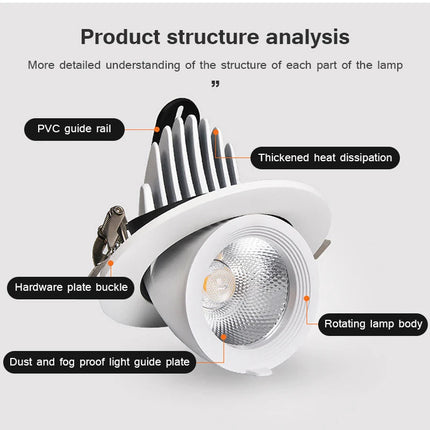 Spot LED encastré dimmable orientable 7W-20W pour plafond — LZ4X9M