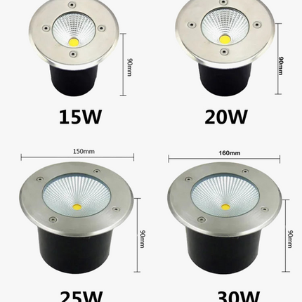 Spot LED encastrable extérieur étanche IP67 5W à 30W 220V DC12V — LZ4M9Q2F