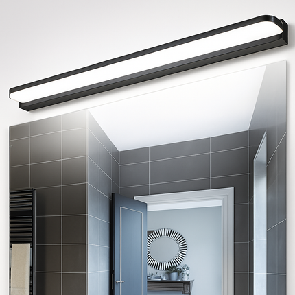 Applique murale LED pour salle de bain moderne en acier inoxydable 42-120 cm noir ou blanc — LZ4X9B