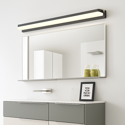 Applique murale LED pour salle de bain moderne en acier inoxydable 42-120 cm noir ou blanc — LZ4X9B