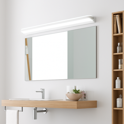 Applique murale LED pour salle de bain moderne en acier inoxydable 42-120 cm noir ou blanc — LZ4X9B