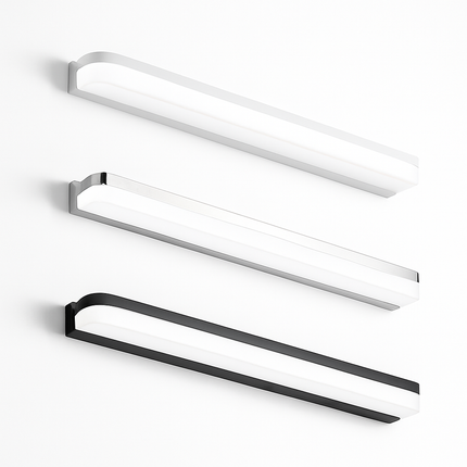 Applique murale LED pour salle de bain moderne en acier inoxydable 42-120 cm noir ou blanc — LZ4X9B