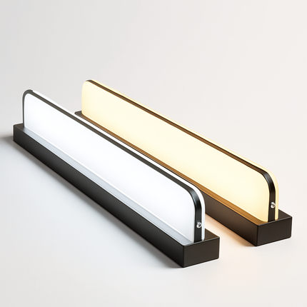 Applique murale LED pour salle de bain moderne en acier inoxydable 42-120 cm noir ou blanc — LZ4X9B